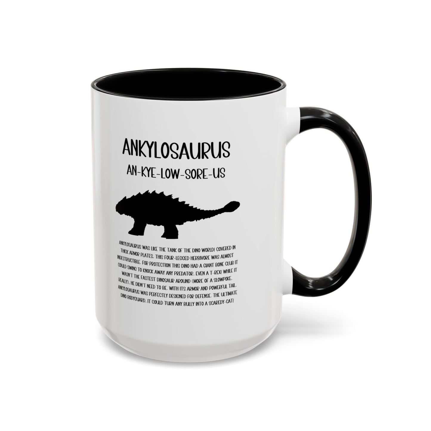 Ankylosaurus Mug with Detailed Black Graphic Amazing Gift for the Dino Lovers in your life