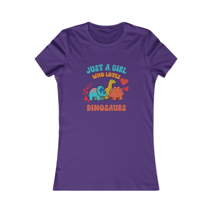 Just a Girl Who Loves Dinosaurs Womens fit Short Sleeve Tee Stem for Women and Girls who Love Dinosaurs tshirts T-Shirt