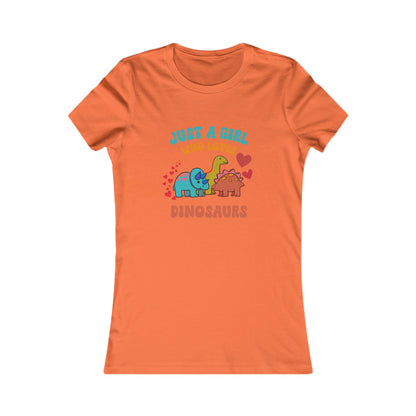 Just a Girl Who Loves Dinosaurs Womens fit Short Sleeve Tee Stem for Women and Girls who Love Dinosaurs tshirts T-Shirt