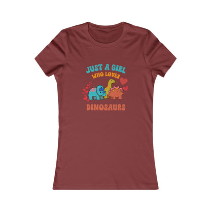 Just a Girl Who Loves Dinosaurs Womens fit Short Sleeve Tee Stem for Women and Girls who Love Dinosaurs tshirts T-Shirt