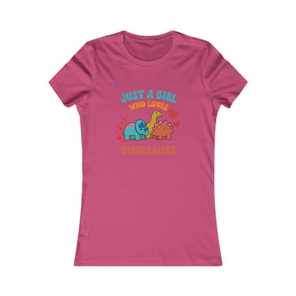 Just a Girl Who Loves Dinosaurs Womens fit Short Sleeve Tee Stem for Women and Girls who Love Dinosaurs tshirts T-Shirt