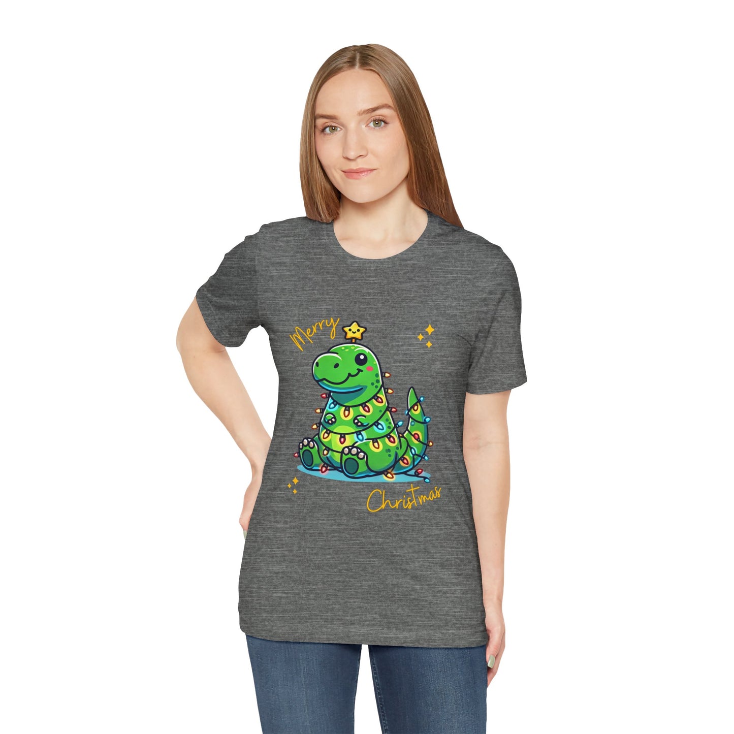 Tree Rex Merry Christmas Jerry - Unisex Jersey Short Sleeve Tee Super Comfy Dino T-Shirt Gift