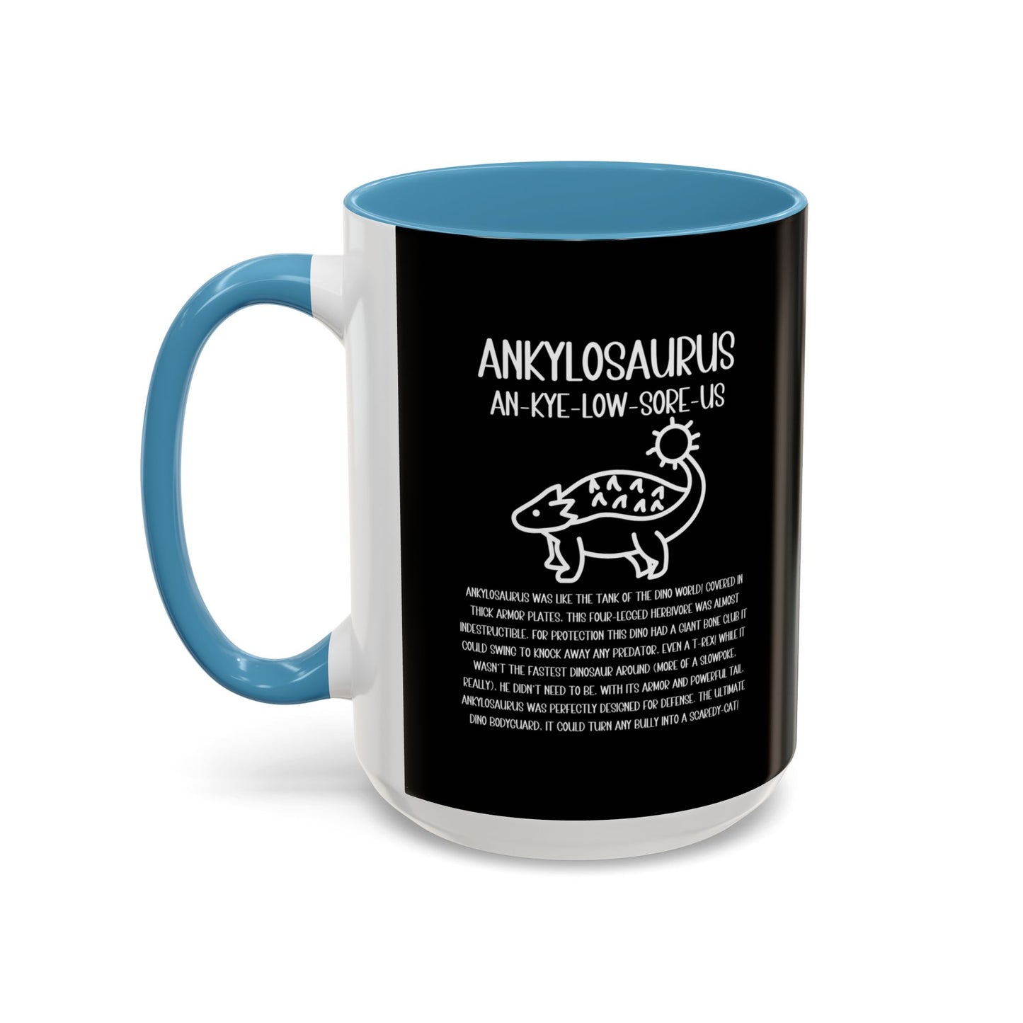 Cute Ankylosaurus Mug with Detailed White Graphic Amazing Gift for the Dino Lovers in your life