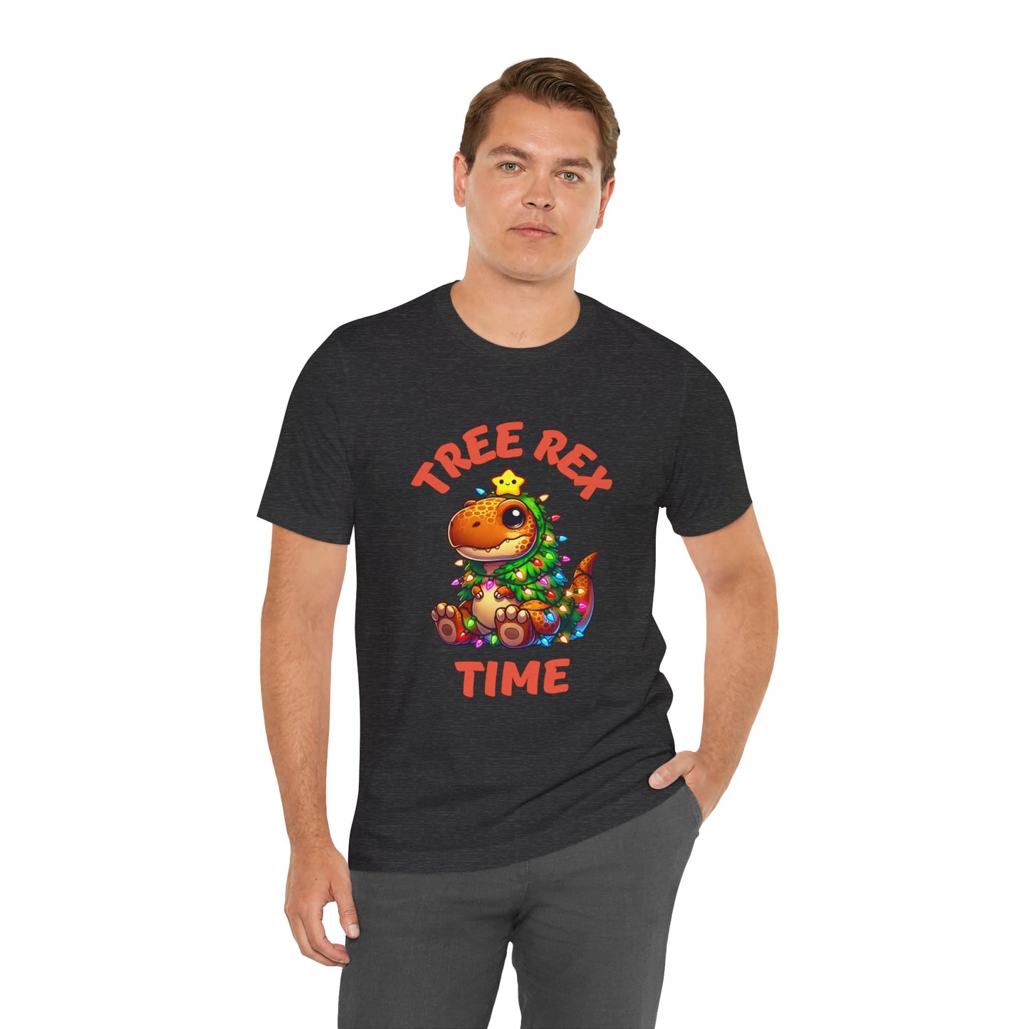 Tree Rex Time Christmas Kevin - Unisex Jersey Short Sleeve Tee Super Comfy Dino T-Shirt Gift