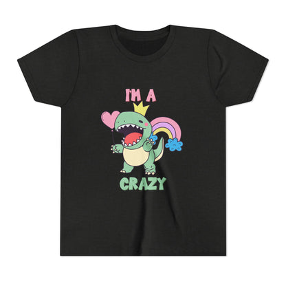 Crazy Cretaceous Cutie Youth Size T-Shirt for kids who love dinosaurs