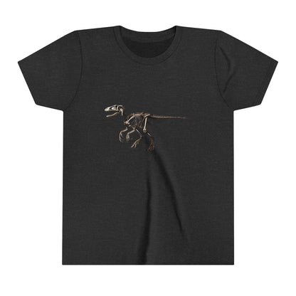 Youth Velociraptor Skeleton Tee – Classic Fossil Design for Dinosaur Enthusiasts! 🦖💀🦴 - Unisex Jersey Short Sleeve Tee Super Comfy Dino T-Shirt Gift