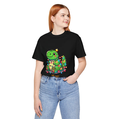 Merry Christmas - Tree Rex Kerry - Unisex Jersey Short Sleeve Tee Super Comfy Dino T-Shirt Gift