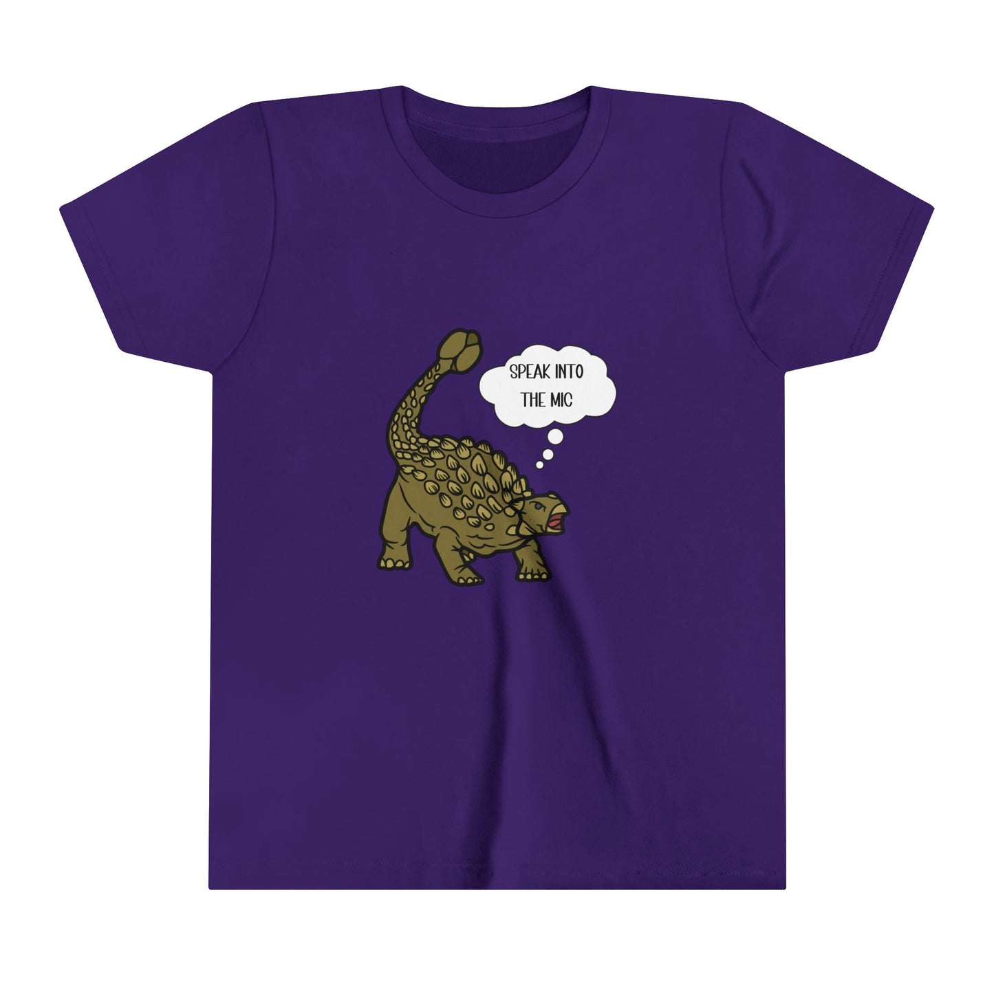 Youth Ankylosaurus Speak into the Mic Graphic - Unisex Jersey Short Sleeve Tee Super Comfy Dino T-Shirt Gift