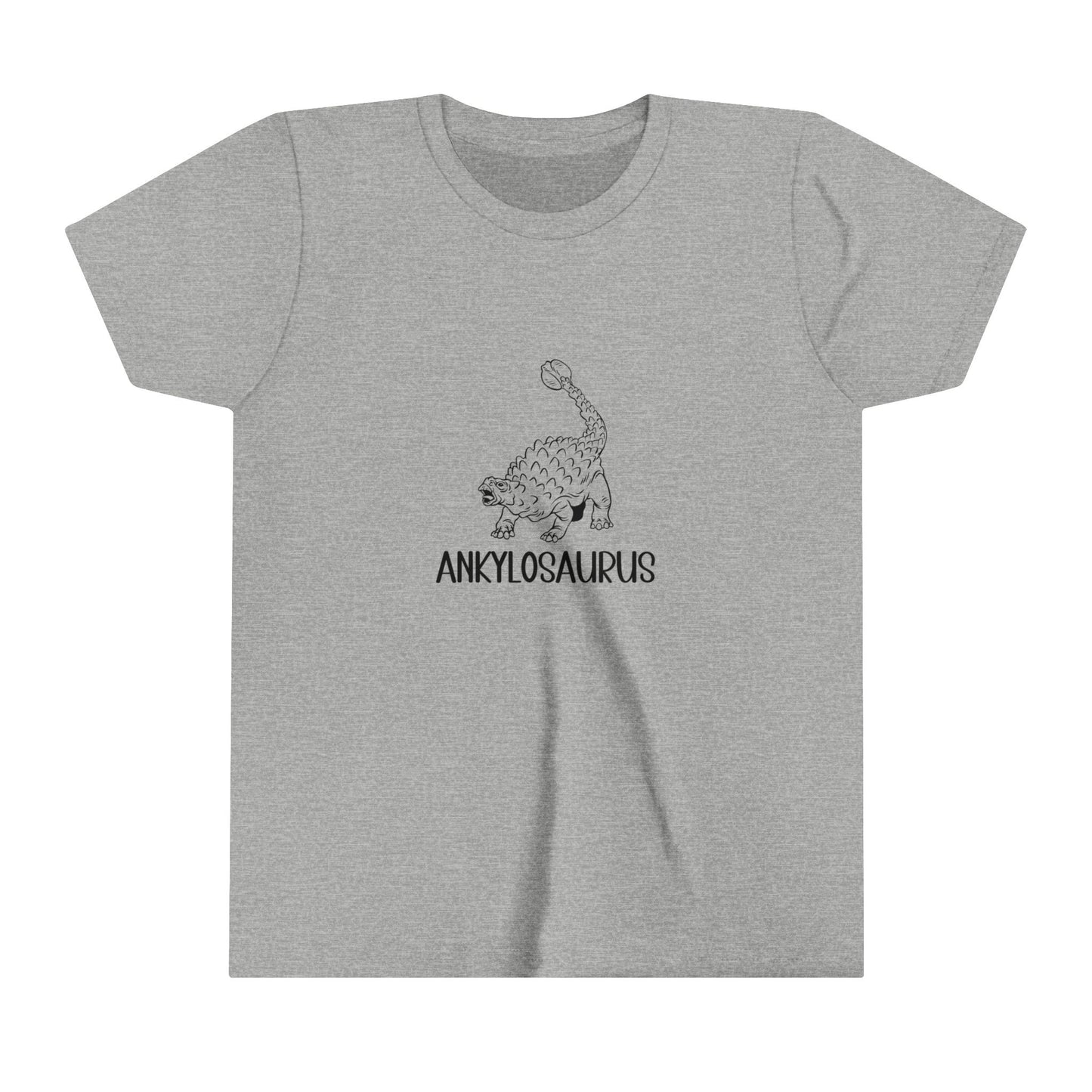 Youth Defensive Ankylosaurus T-Shirt with Black Graphics - Unisex Jersey Short Sleeve Tee Super Comfy Dino T-Shirt Gift