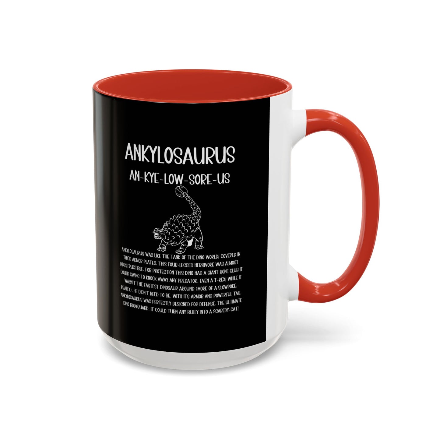 Defensive Ankylosaurus Mug with Detailed White Graphic Amazing Gift for the Dino Lovers in your life