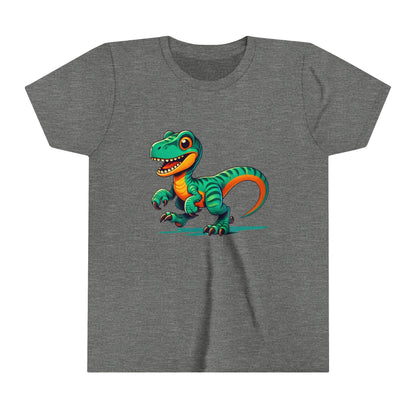 Youth Adorable Teal & Orange Baby Dinosaur Toy – Perfect for Dino-Loving Kids!🌊🦖💙 - Unisex Jersey Short Sleeve Tee Super Comfy Dino T-Shirt Gift