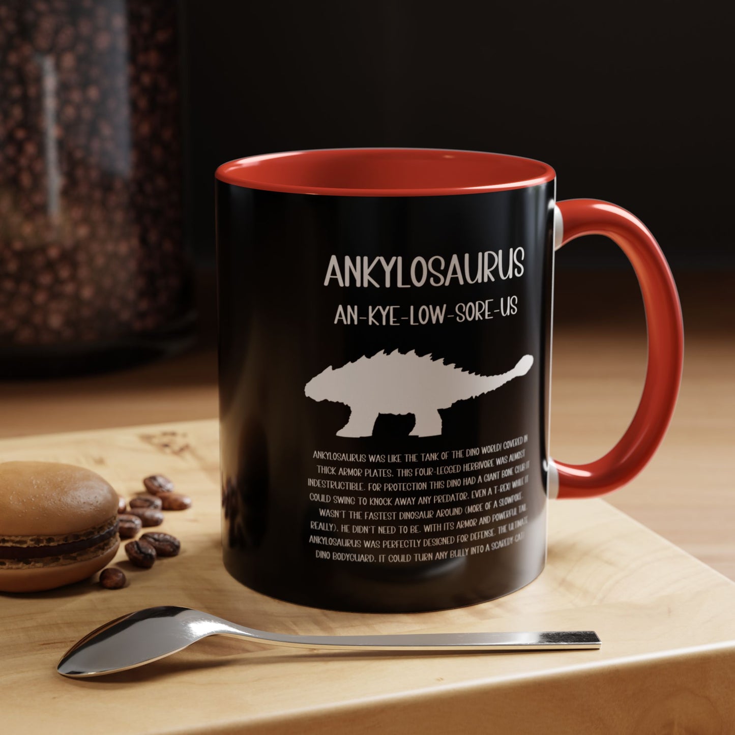 Ankylosaurus Mug with Detailed White Graphic Amazing Gift for the Dino Lovers in your life