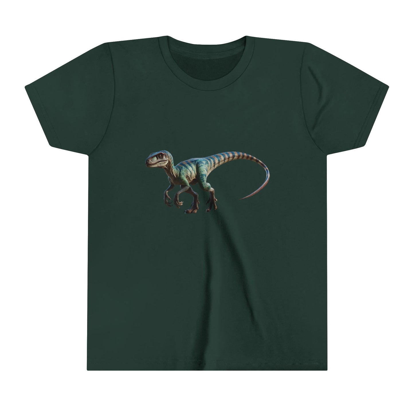 Youth Vibrant Velociraptor Adventure Tee – Unleash Your Inner Dino Explorer with Fierce Style! 🦖🌈 - Unisex Jersey Short Sleeve Tee Super Comfy Dino T-Shirt Gift