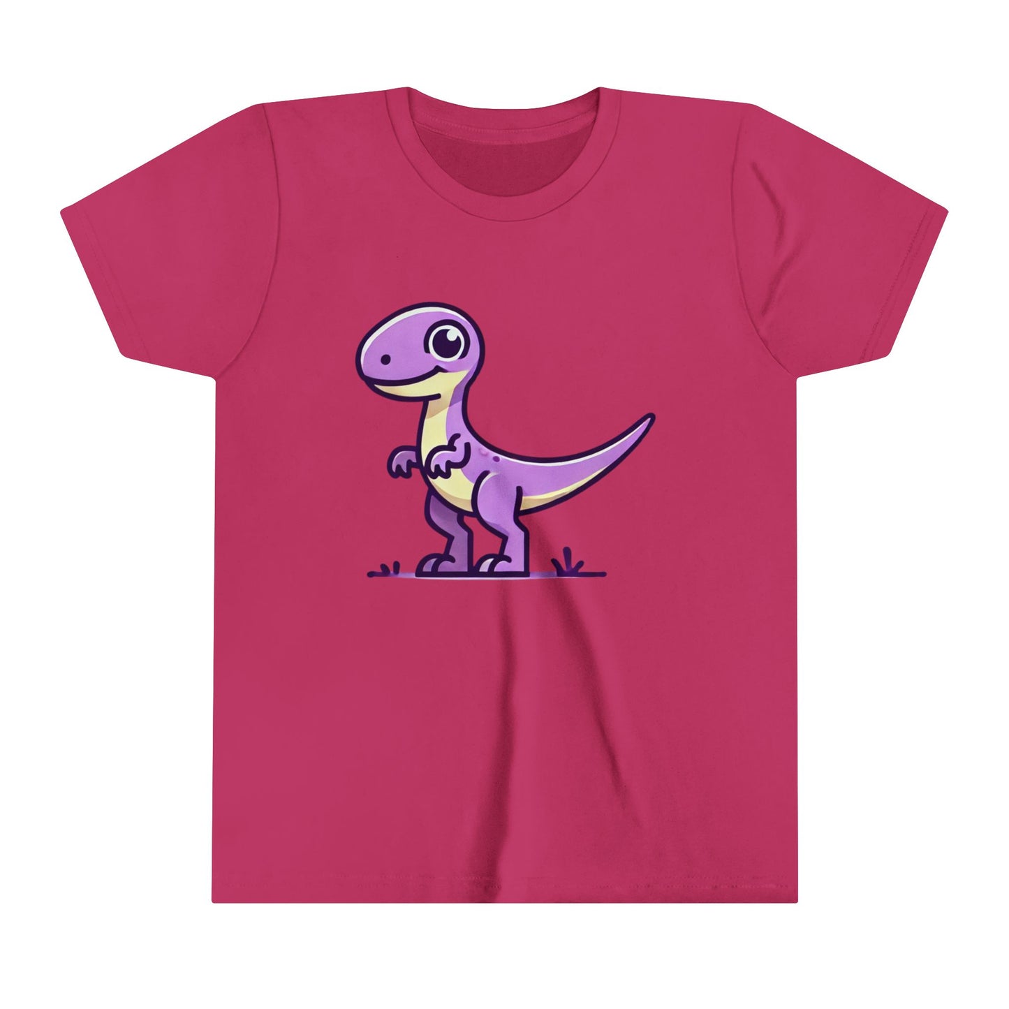 Youth Charming Purple Dinosaur Tee – For Dino-Loving Kids! 💜🦖 - Unisex Jersey Short Sleeve Tee Super Comfy Dino T-Shirt Gift