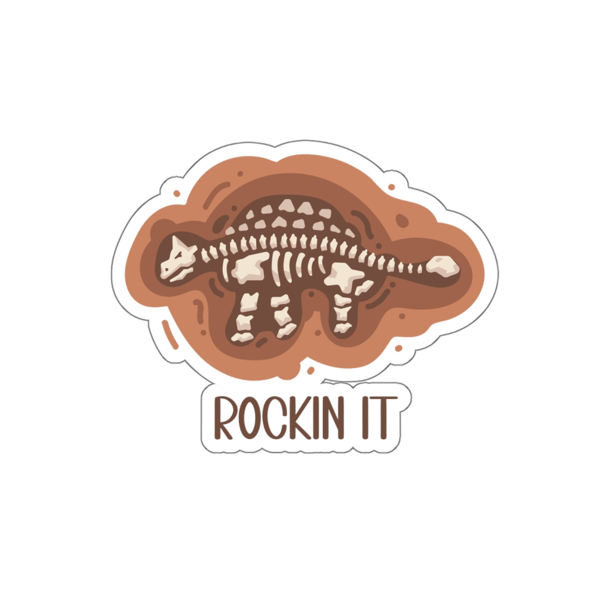 Rockin It - Ankylosaurus - Amazing Kiss-Cut Sticker Gift to dino decorate any surface