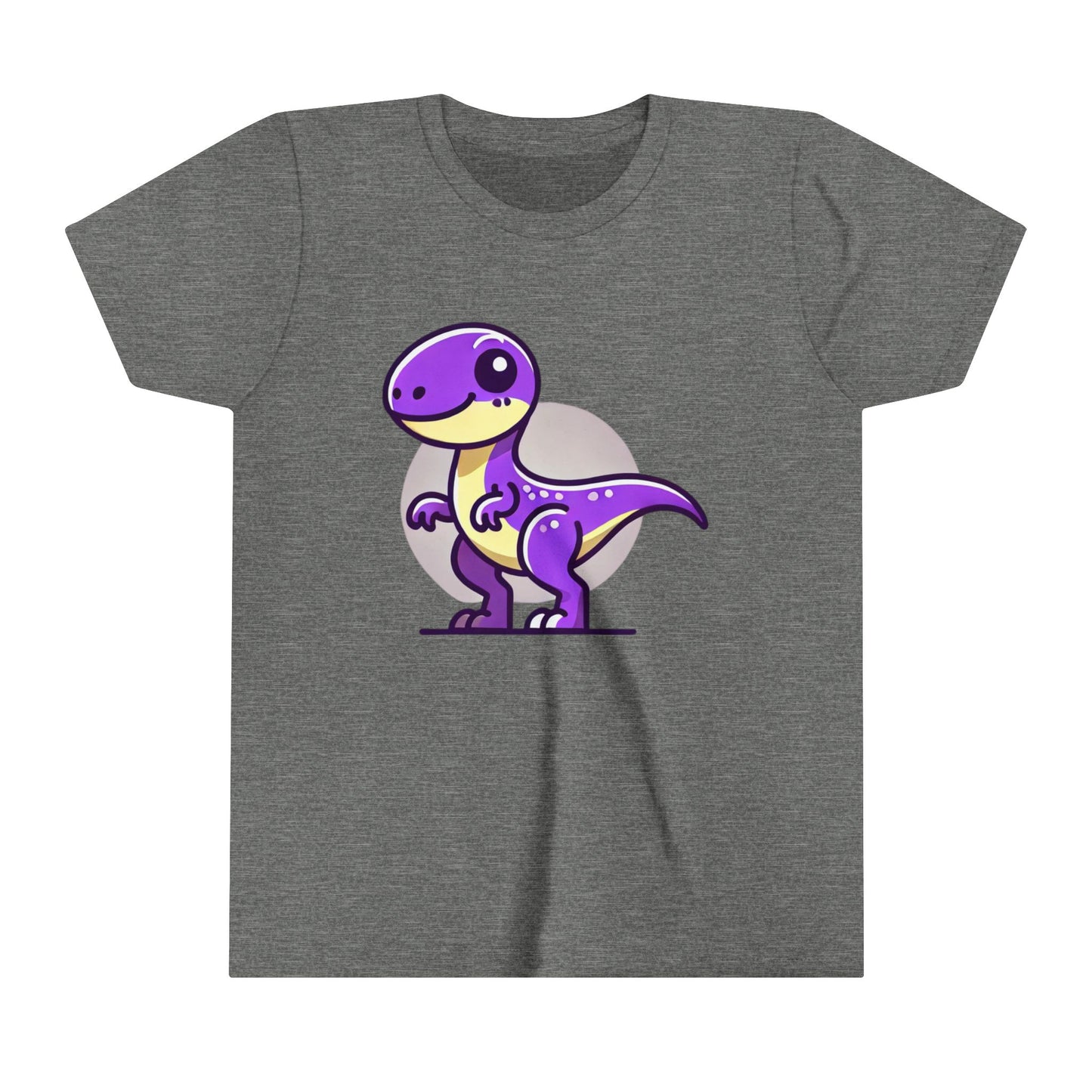 Youth Adorable Purple Dino Tee – Perfect for Little Dinosaur Lovers! 💜🦖 - Unisex Jersey Short Sleeve Tee Super Comfy Dino T-Shirt Gift