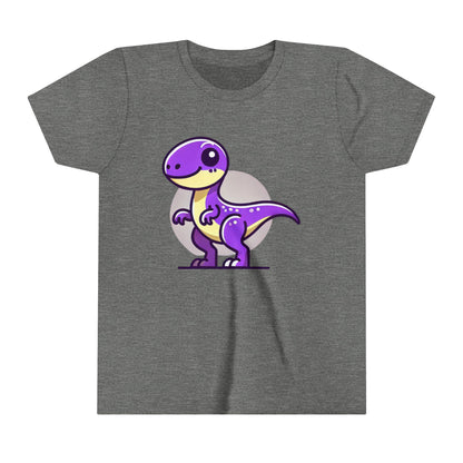 Youth Adorable Purple Dino Tee – Perfect for Little Dinosaur Lovers! 💜🦖 - Unisex Jersey Short Sleeve Tee Super Comfy Dino T-Shirt Gift