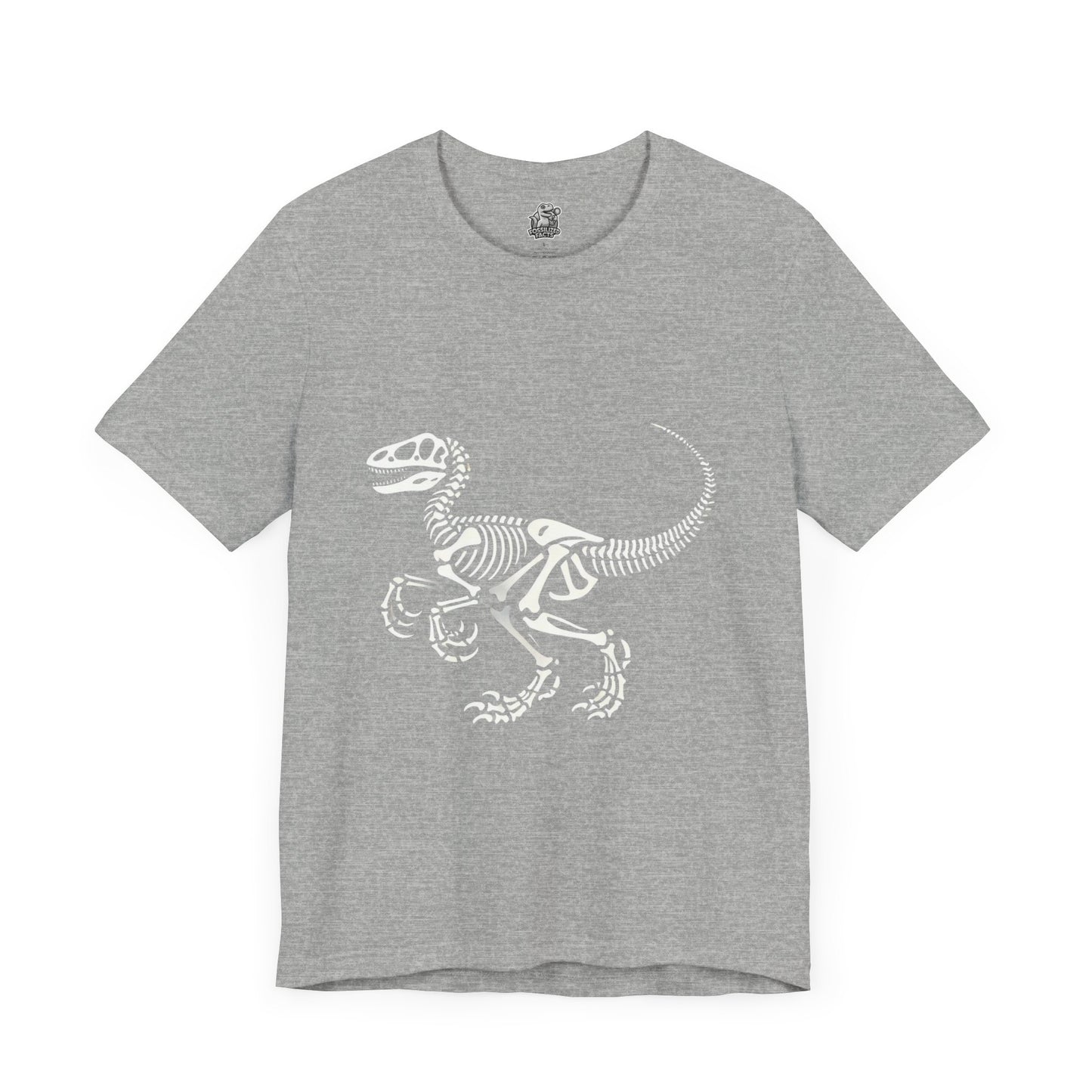 Classic Velociraptor Skeleton Tee – Perfect Fossil Design for Dino Lovers! 🦖💀🦴 - Unisex Jersey Short Sleeve Tee Super Comfy Dino T-Shirt Gift