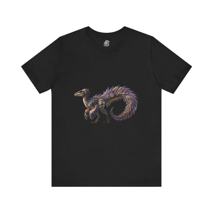 Majestic Feathered Velociraptor Tee – Fierce, Fabulous, and Full of Flair! 🦖💜✨ - Unisex Jersey Short Sleeve Tee Super Comfy Dino T-Shirt Gift