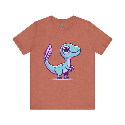 Adorable Pastel Velociraptor Tee – Cute Dino Vibes in Aqua & Lavender! 🦕💜💙 - Unisex Jersey Short Sleeve Tee Super Comfy Dino T-Shirt Gift