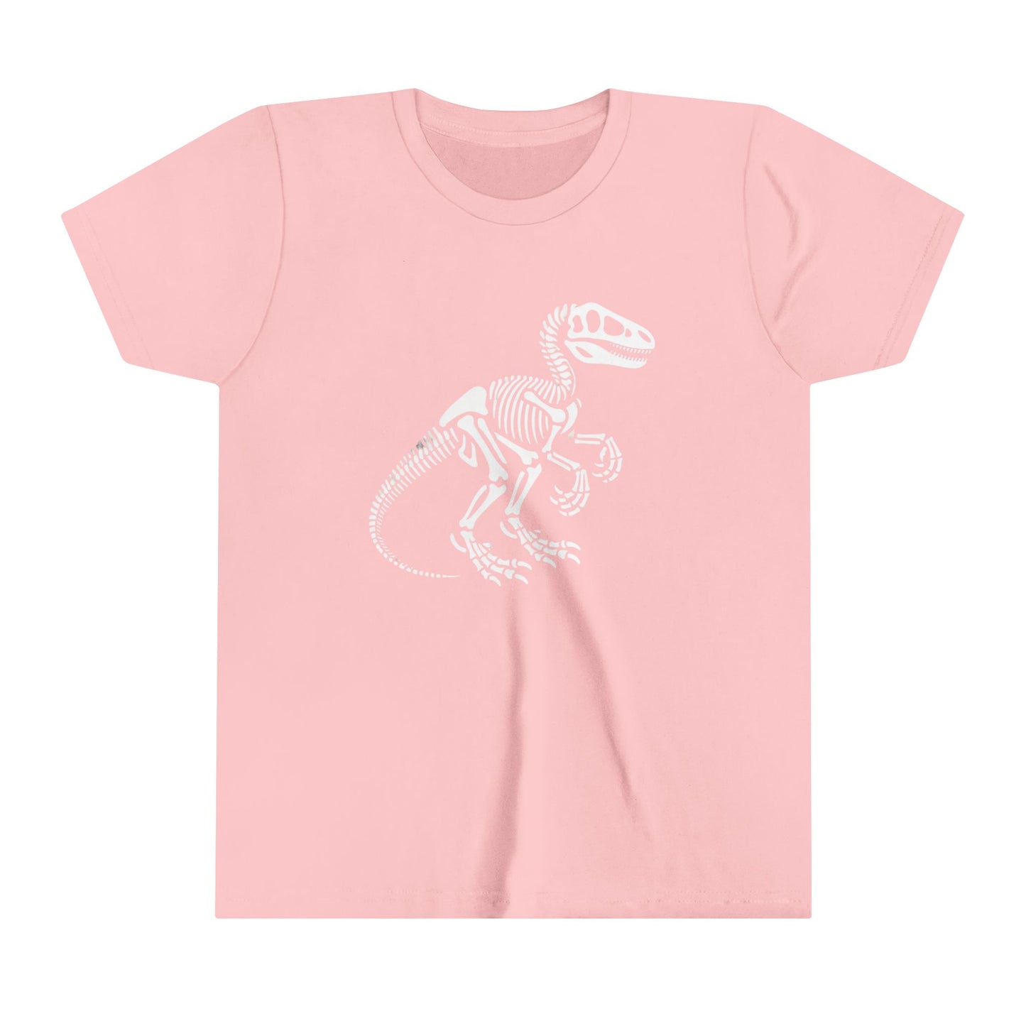 Youth Velociraptor Skeleton Tee – Bold Fossil Graphic for Dinosaur Lovers! 🦖🦴✨ - Unisex Jersey Short Sleeve Tee Super Comfy Dino T-Shirt Gift