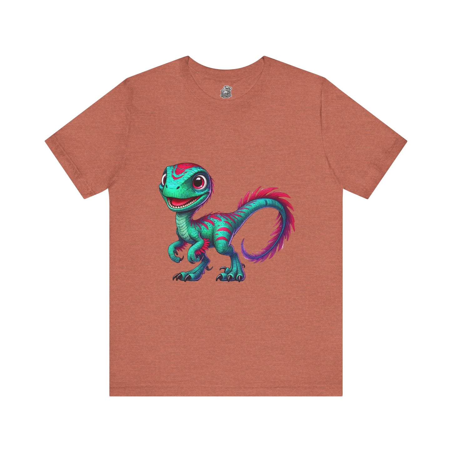 Bright & Bold Velociraptor Tee – Stand Out with Dino Style! 🦖💜💚 - Unisex Jersey Short Sleeve Tee Super Comfy Dino T-Shirt Gift