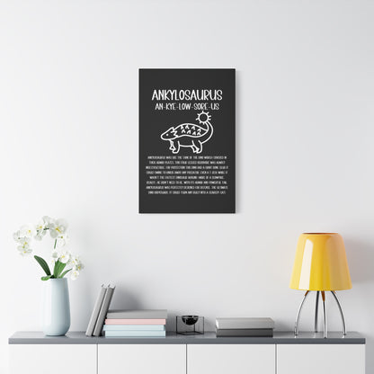 Cute Ankylosaurus Vertical Matte Canvas Black, Stretched, 1.25" Amazing Gift for the Dino Lover in your life