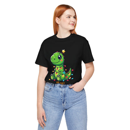 Merry Christmas - Tree Rex Steve - Unisex Jersey Short Sleeve Tee Super Comfy Dino T-Shirt Gift