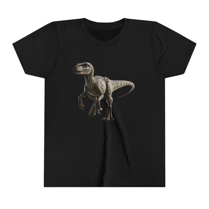 Youth Realistic Velociraptor T-Shirt – Fierce Style for Dinosaur Enthusiasts 🦖 - Unisex Jersey Short Sleeve Tee Super Comfy Dino T-Shirt Gift