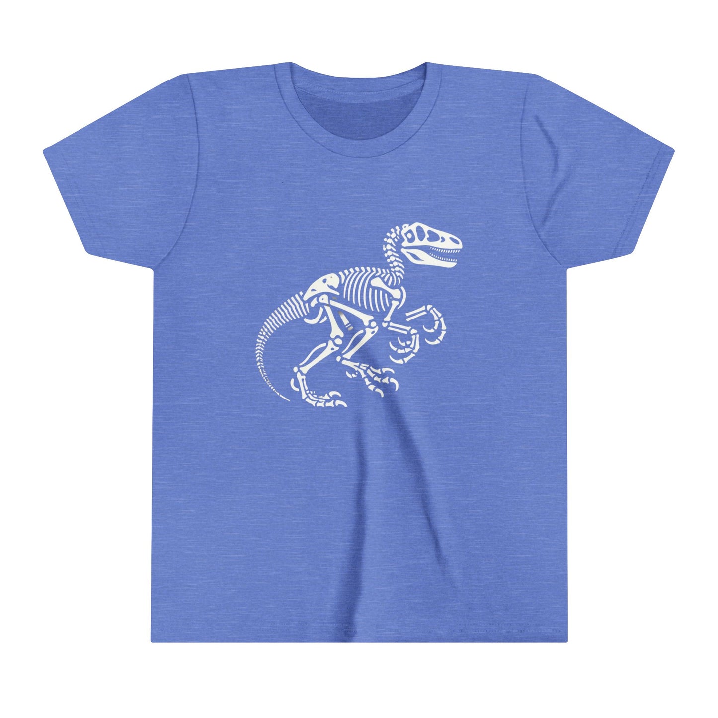 Youth Bold Velociraptor Skeleton Tee – Iconic Fossil Design for Dinosaur Fans! 🦖💀🦴 - Unisex Jersey Short Sleeve Tee Super Comfy Dino T-Shirt Gift