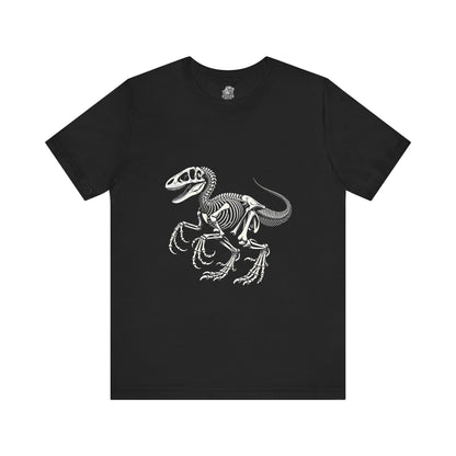 Velociraptor Fossil Skeleton Tee – Bold & Authentic Prehistoric Style! 🦖🦴✨ - Unisex Jersey Short Sleeve Tee Super Comfy Dino T-Shirt Gift