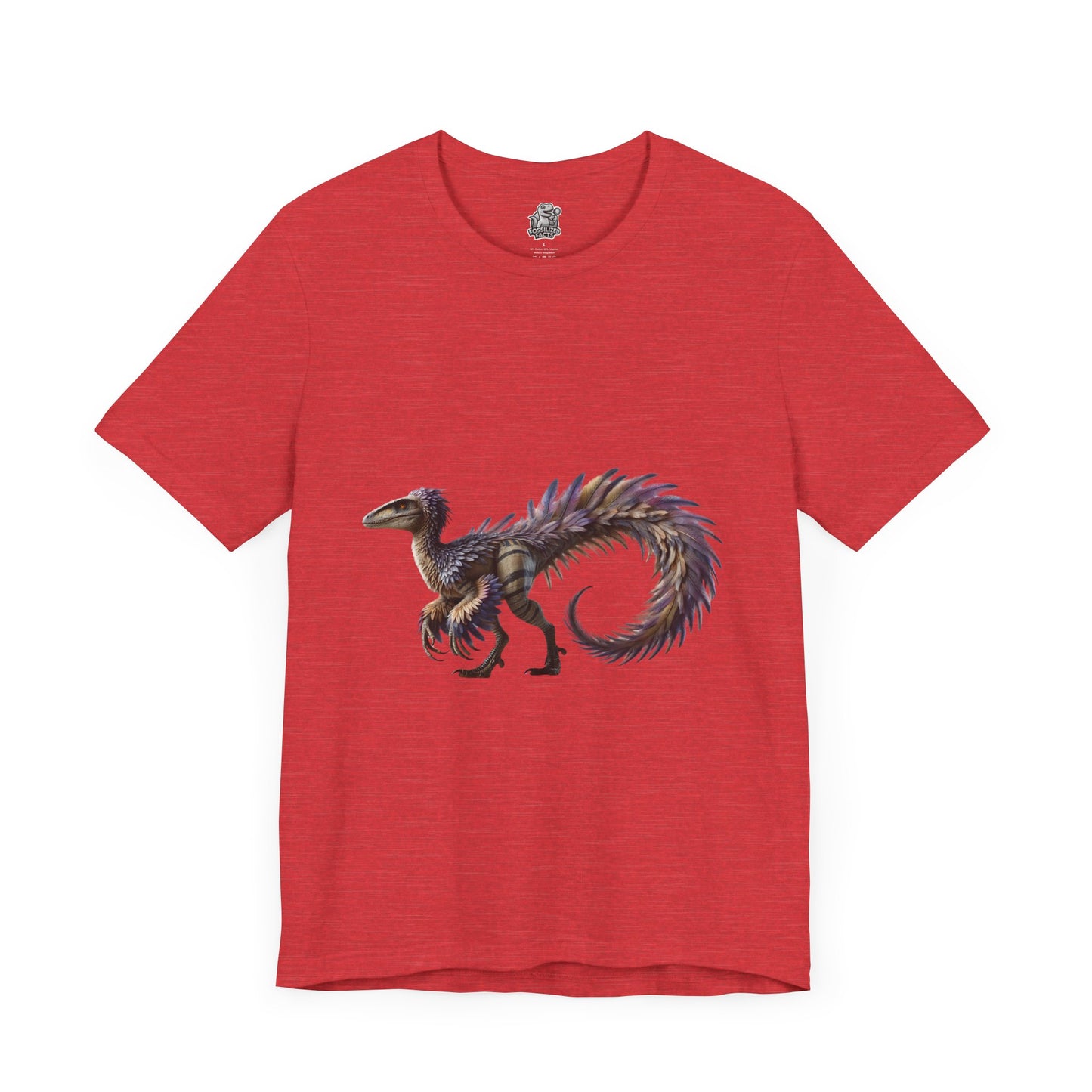 Majestic Feathered Velociraptor Tee – Fierce, Fabulous, and Full of Flair! 🦖💜✨ - Unisex Jersey Short Sleeve Tee Super Comfy Dino T-Shirt Gift