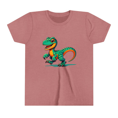 Youth Adorable Teal & Orange Baby Dinosaur Toy – Perfect for Dino-Loving Kids!🌊🦖💙 - Unisex Jersey Short Sleeve Tee Super Comfy Dino T-Shirt Gift