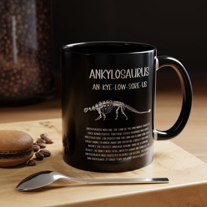 Fossil Ankylosaurus Mug with Detailed White Graphic Amazing Gift for the Dino Lovers in your life