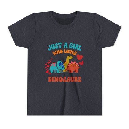 Just a Girl Who Loves Dinosaurs Youth Size T-Shirt Stem Tweens and Teens who Love Dinosaurs Tshirts