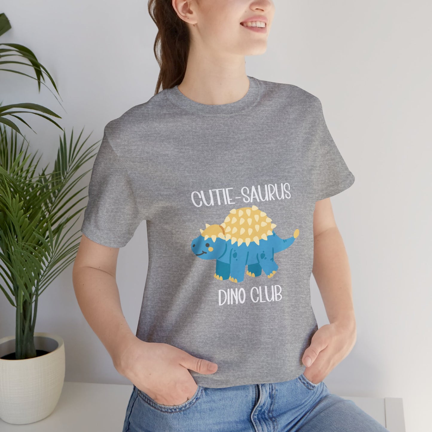 Ankylosaurus Cutie Saurus Dino Club Blue - White Graphic - Unisex Jersey Short Sleeve Tee Super Comfy Dino T-Shirt Gift