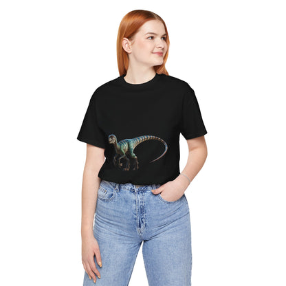 Vibrant Velociraptor Adventure Tee - Unisex Jersey Short Sleeve Tee Super Comfy Dino T-Shirt Gift