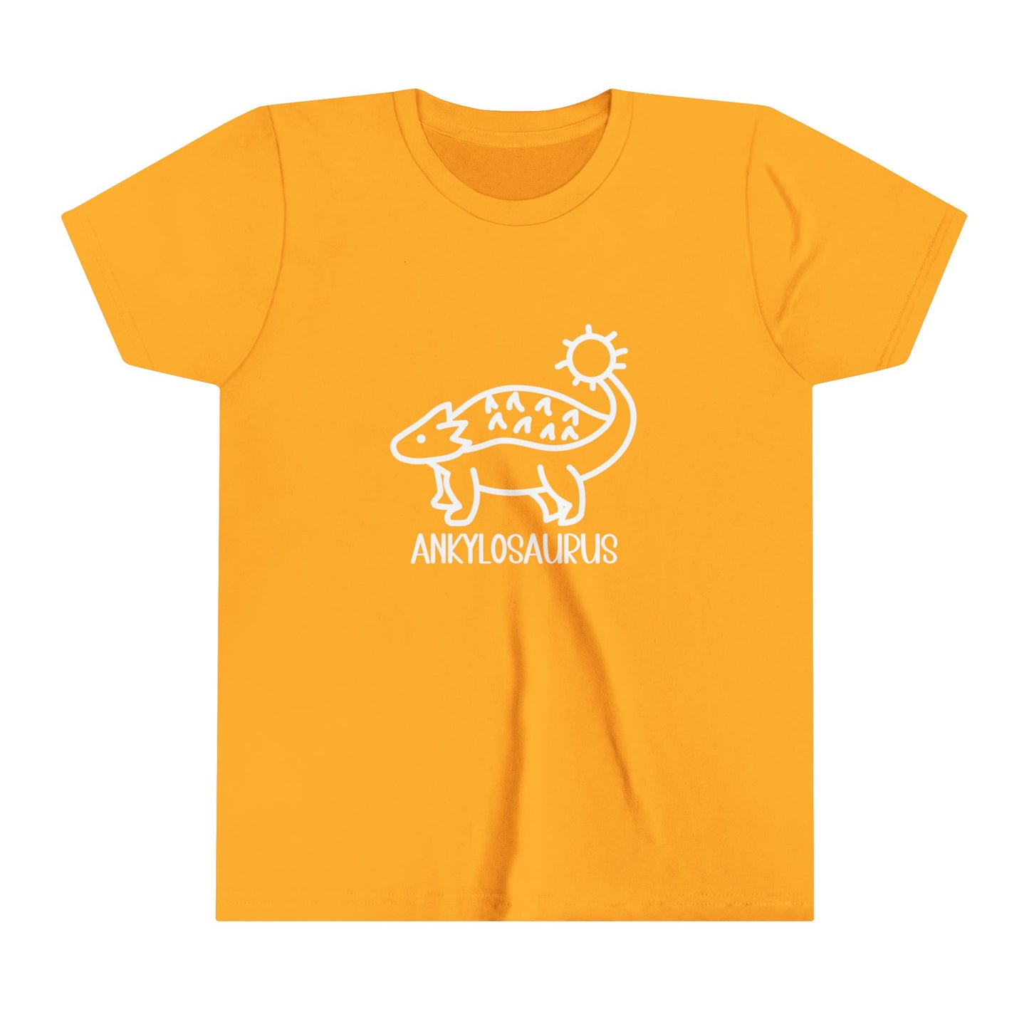 Youth Cute Ankylosaurus T-Shirt with White Graphics - Unisex Jersey Short Sleeve Tee Super Comfy Dino T-Shirt Gift