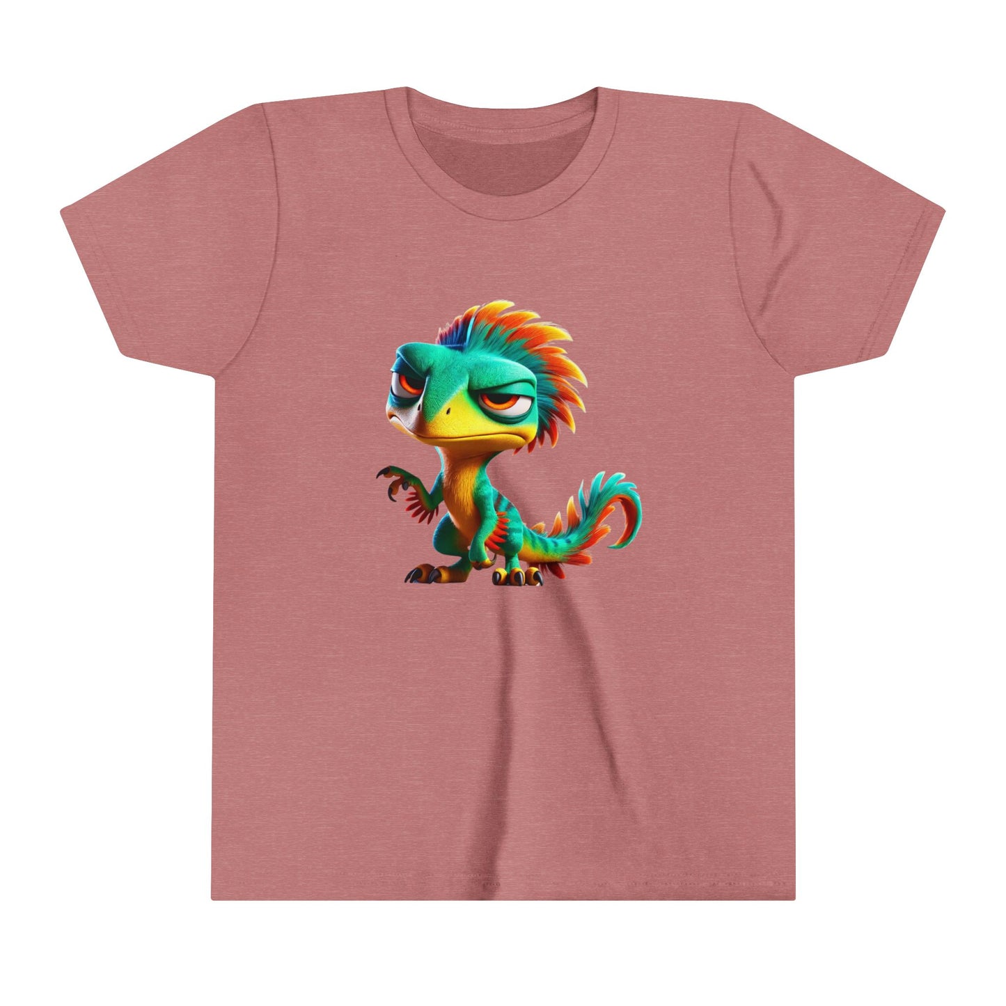 Youth Colorful & Feisty Velociraptor  – Unleash the Attitude!- Unisex Jersey Short Sleeve Tee Super Comfy Dino T-Shirt Gift