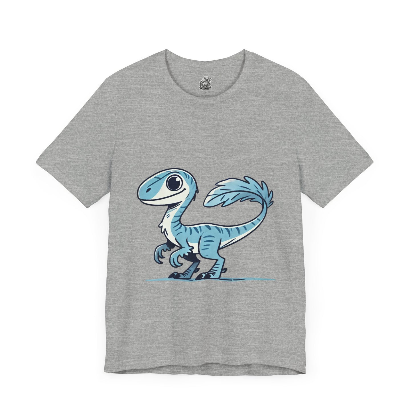 Charming Blue Velociraptor Tee – Cool Dino Style with a Playful Twist! 🦖💙❄️ - Unisex Jersey Short Sleeve Tee Super Comfy Dino T-Shirt Gift