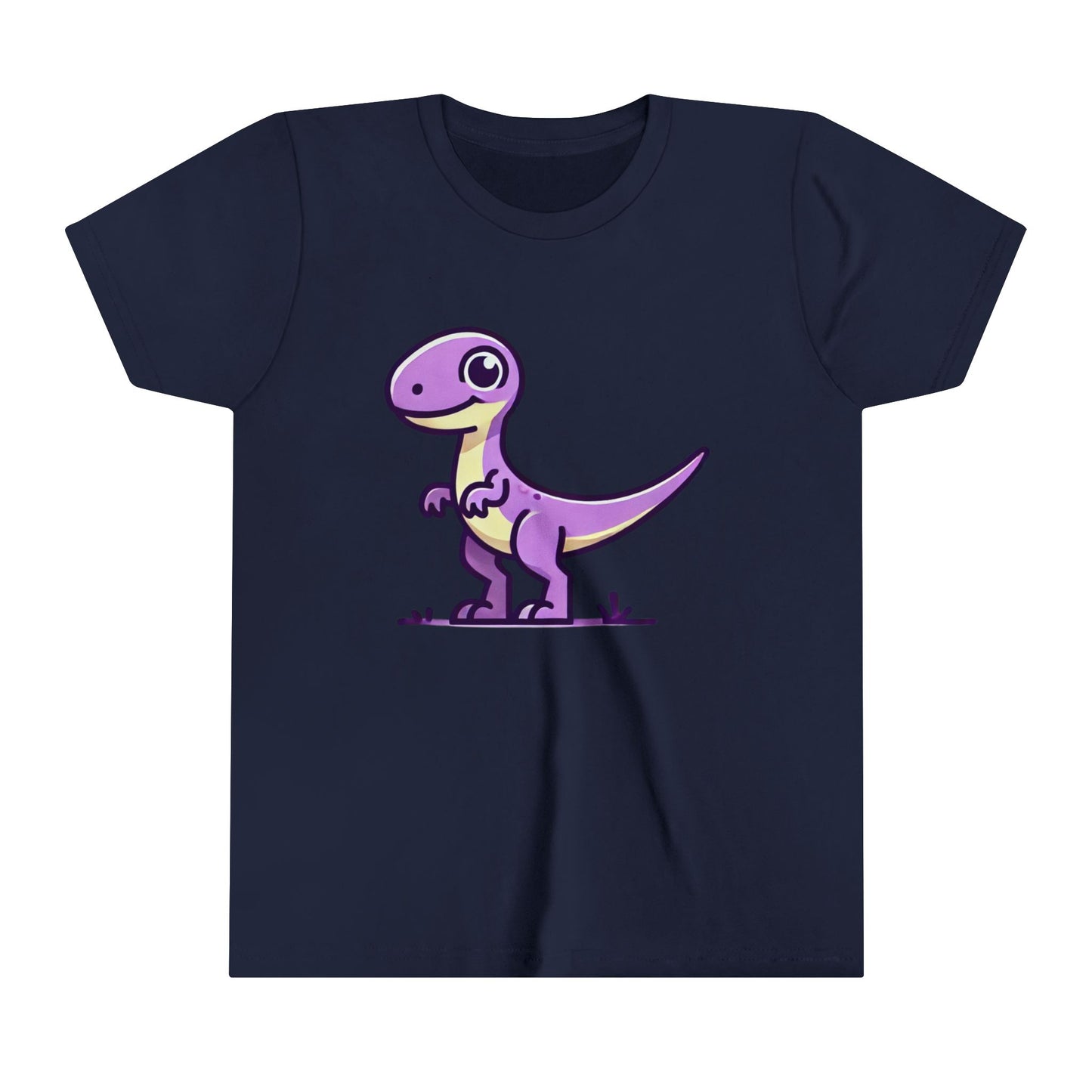 Youth Charming Purple Dinosaur Tee – For Dino-Loving Kids! 💜🦖 - Unisex Jersey Short Sleeve Tee Super Comfy Dino T-Shirt Gift