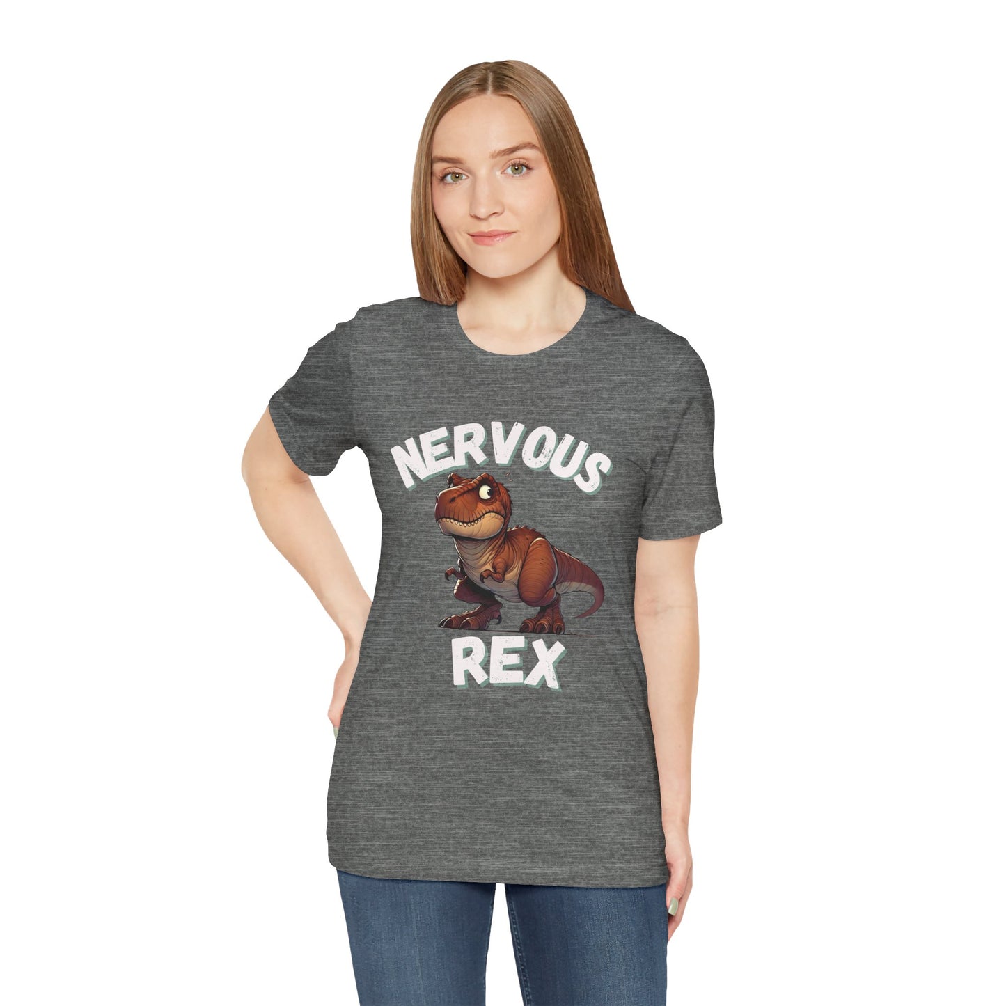 Tough and Nervous Rex Unisex T-Shirt – Funny & Adorable Unisex Dino Tee for Every Occasion