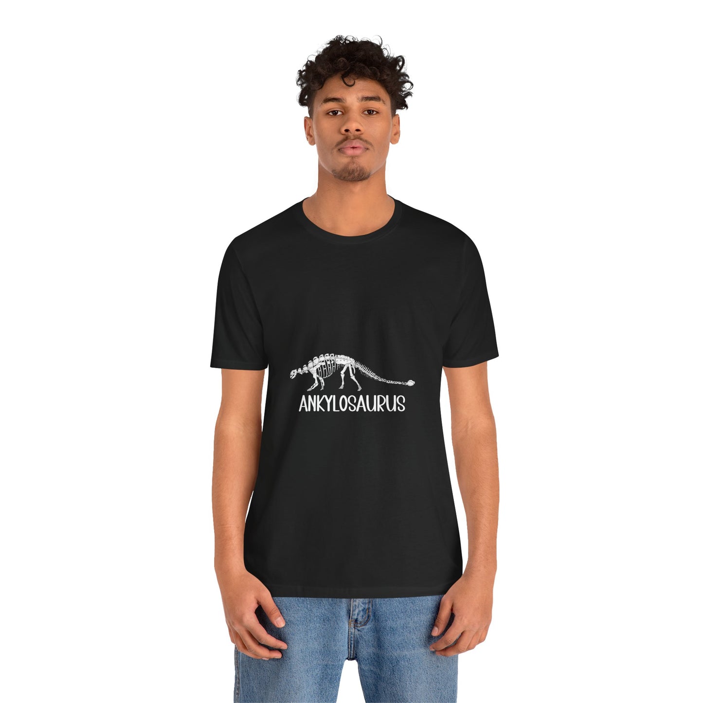 Fossil Ankylosaurus White Graphics- Unisex Jersey Short Sleeve Tee Super Comfy Dino T-Shirt Gift