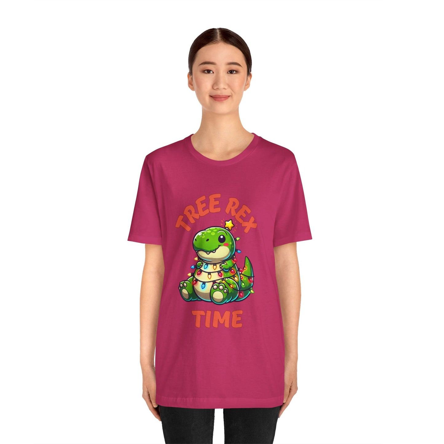 Tree Rex Time Merry Christmas Larry- Unisex Jersey Short Sleeve Tee Super Comfy Dino T-Shirt Gift