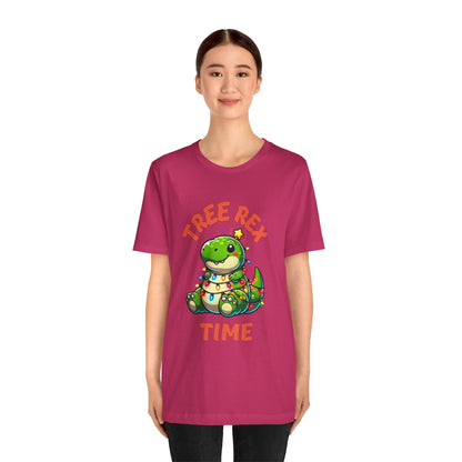 Tree Rex Time Merry Christmas Larry- Unisex Jersey Short Sleeve Tee Super Comfy Dino T-Shirt Gift