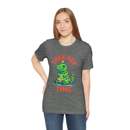 Tree Rex Time Christmas Jerry - Unisex Jersey Short Sleeve Tee Super Comfy Dino T-Shirt Gift