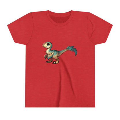 Youth Adorable Baby Velociraptor Tee – Cuteness Overload for Dino Lovers! 🦖💚✨ - Unisex Jersey Short Sleeve Tee Super Comfy Dino T-Shirt Gift