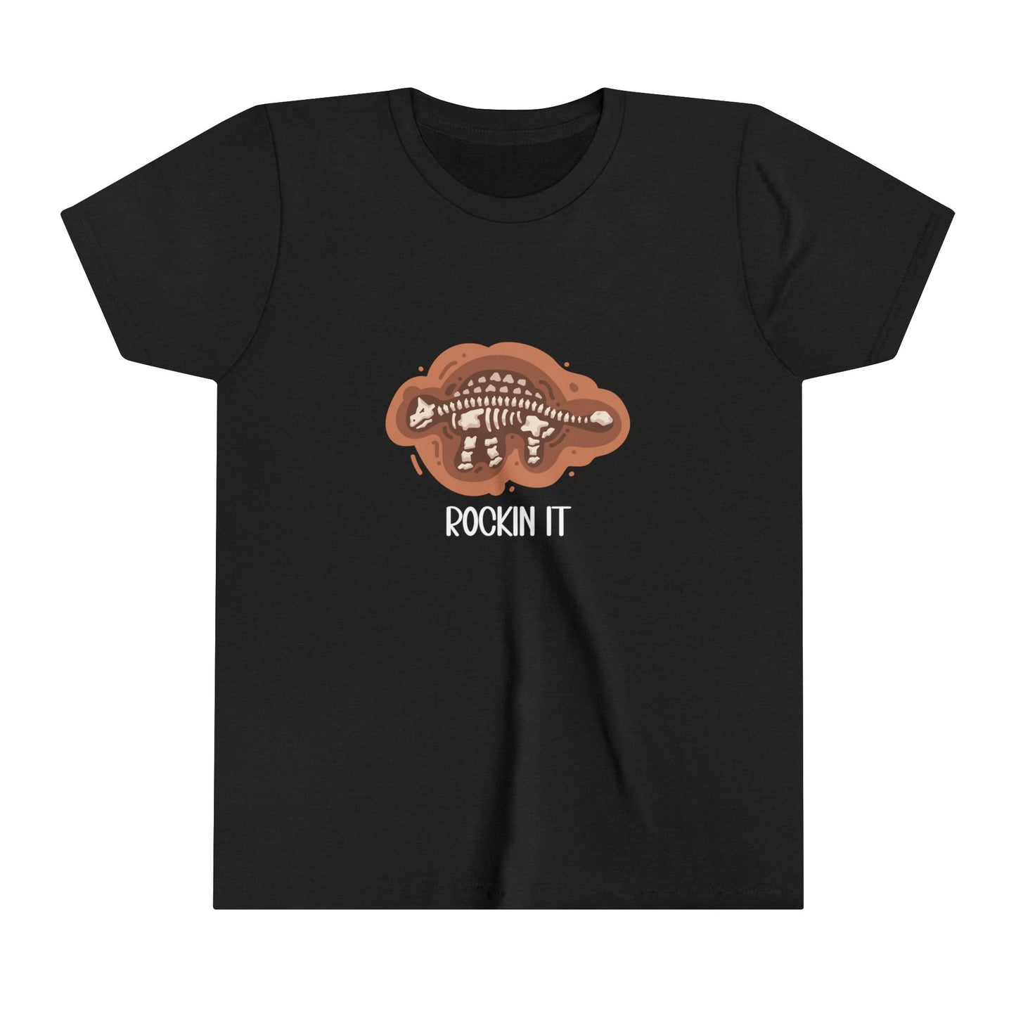 Youth Ankylosaurus Rockin It Graphic - Unisex Jersey Short Sleeve Tee Super Comfy Dino T-Shirt Gift