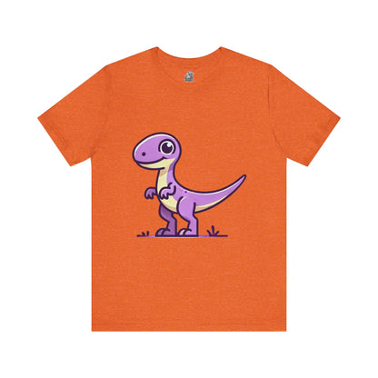 Cute Purple Cartoon Velociraptor - Unisex Jersey Short Sleeve Tee Super Comfy Dino T-Shirt Gift