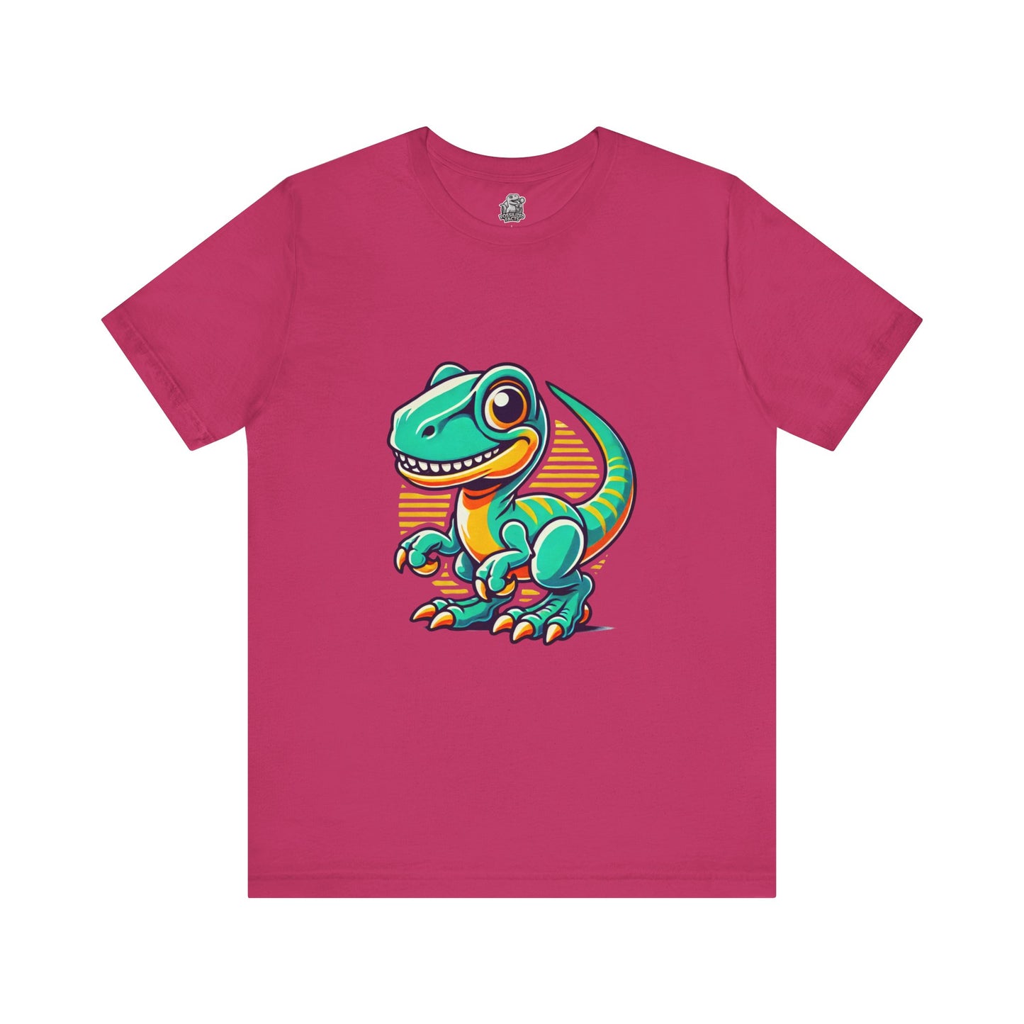 Retro Sunrise Velociraptor- Unisex Jersey Short Sleeve Tee Super Comfy Dino T-Shirt Gift